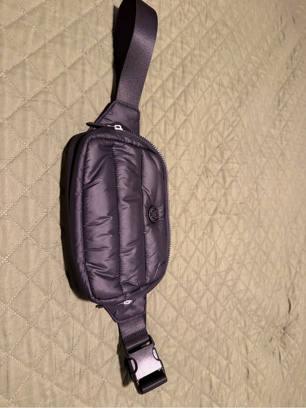 Quilted Crossbody Sling Bag - black